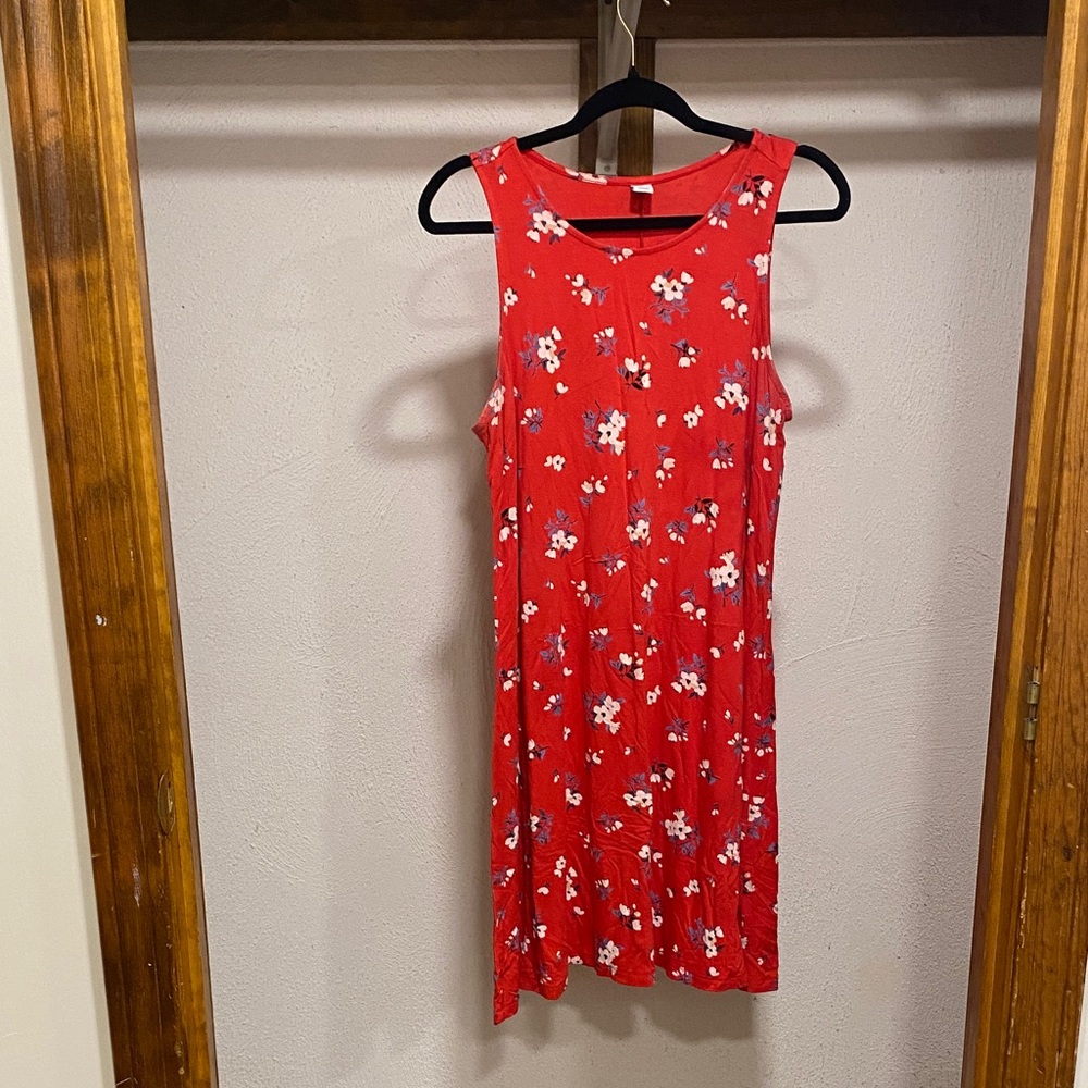 Old Navy Red Floral Mini Dress